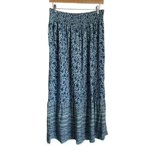 J. Jill Blue Floral Maxi Skirt Small